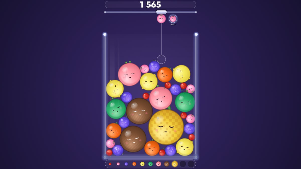 Fruit Merge on a computer screen