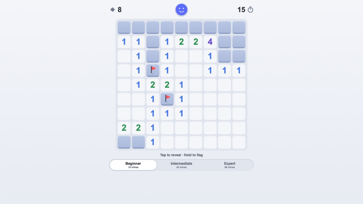 Minesweeper on a computer screen
